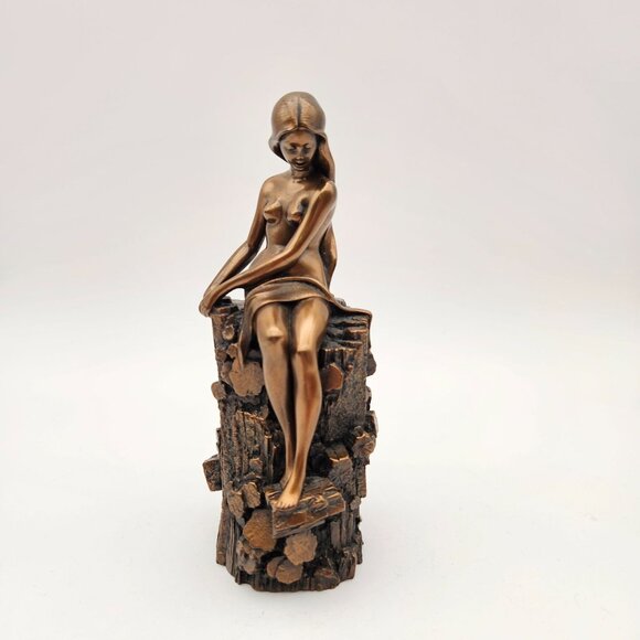Vintage 1977 Giovanni Schoeman Cold Cast Bronze Sculpture Wood Nymph - Picture 1 of 9
